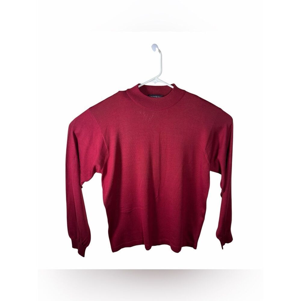 Jhane Barnes Men's Deep Red Crewneck Sweater 100% Silk Size Extra Large